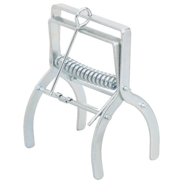 vidaXL Pi&egrave;ges &agrave; taupes 4 pcs Argent&eacute; Acier galvanis&eacute;