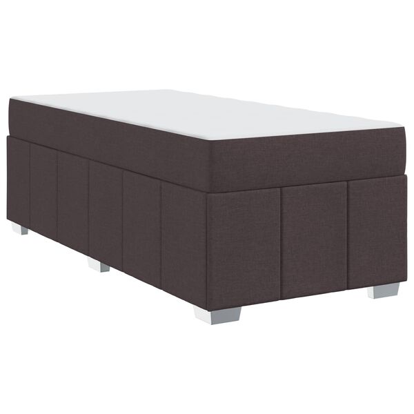 vidaXL Cadre de lit avec matelas Marron fonc&eacute; 80 x 200 cm tissu