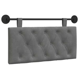 vidaXL T&ecirc;te de lit suspendue Gris fonc&eacute; 90 x 55 x 7 cm Velours