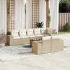 vidaXL Salon de jardin avec coussins 9 pcs beige r&eacute;sine tress&eacute;e