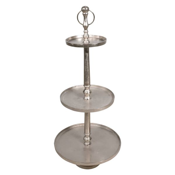 Lesli Living Plateau d&eacute;coratif &agrave; 3 niveaux Etagere Argent&eacute; bross&eacute;