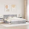 vidaXL Cadre de lit Gris Sonoma 180 x 200 cm Pin massif