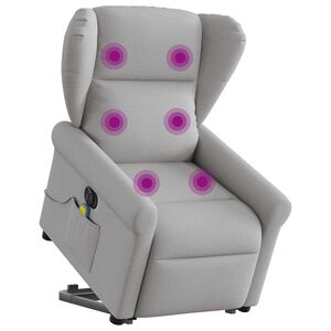 vidaXL Fauteuil inclinable de massage &eacute;lectrique gris nuage tissu