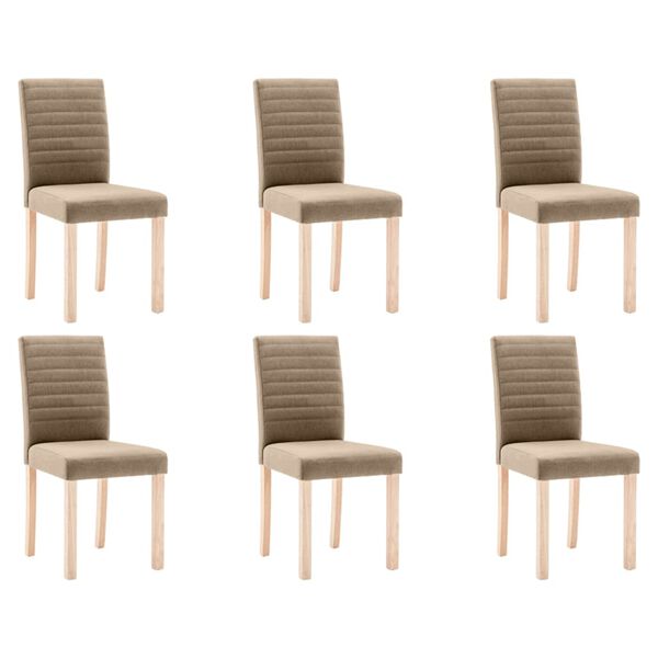 vidaXL Chaises &agrave; manger lot de 6 taupe tissu
