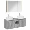 vidaXL Ensemble d'armoire de salle de bain 4 pcs Sonoma gris