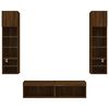 vidaXL Unités murales TV avec LED 6 pcs chêne marron bois d'ingénierie