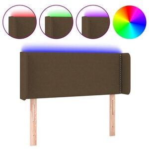 vidaXL T&ecirc;te de lit &agrave; LED Marron fonc&eacute; 103x16x78/88 cm Tissu