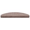 vidaXL Tapis d'escalier auto-adh&eacute;sifs 5 pi&egrave;ces 65 x 21 x 4 cm Marron clair Demi-rond Grand