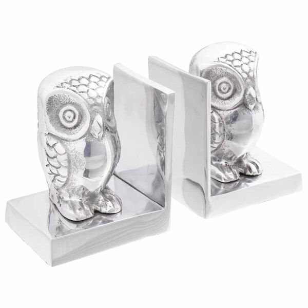 vidaXL Serre-livres 2 pcs Argent 7 x 9 x 11 cm Aluminium