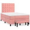 vidaXL Sommier &agrave; lattes de lit avec matelas rose 120x190 cm velours