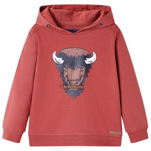 Sweatshirt &agrave; capuche pour enfants rouge br&ucirc;l&eacute; 104