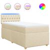 vidaXL Sommier &agrave; lattes de lit avec matelas Cr&egrave;me 80x200 cm Tissu