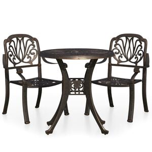 vidaXL Ensemble de bistro 3 pcs Aluminium coul&eacute; Bronze