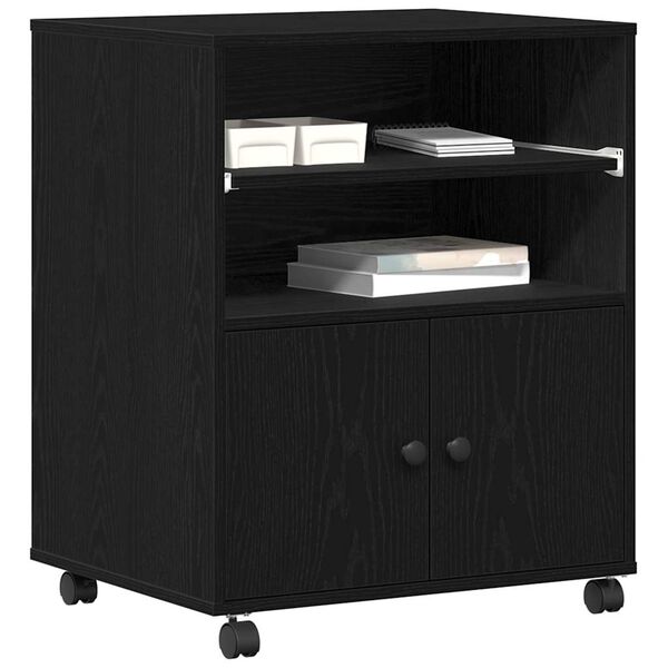 vidaXL Support d'imprimante avec stockage Chêne noir 60 x 48 x 74 cm