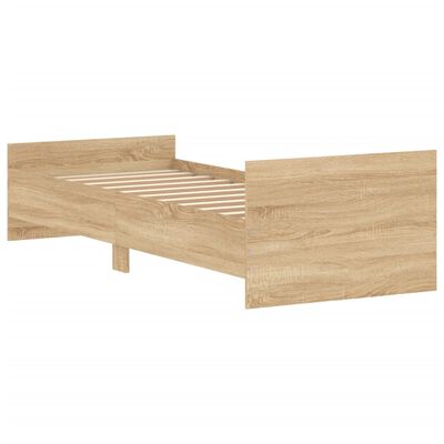 vidaXL Cadre de lit chêne sonoma 75x190cm petit simple bois ingénierie