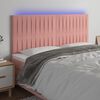 vidaXL T&ecirc;te de lit &agrave; LED Rose 200x5x118/128 cm Velours