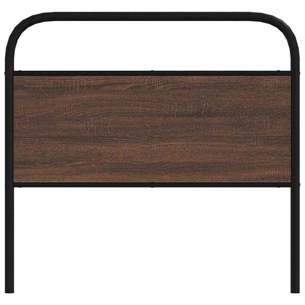 vidaXL T&ecirc;te de lit de remplacement ch&ecirc;ne marron 90 cm acier et bois d'ing&eacute;nierie