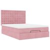 VidaXL Cadre de lit ottoman avec matelas rose 140x200 cm velours