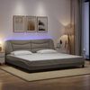 vidaXL Cadre de lit avec LED sans matelas Hvar taupe 200x200 cm tissu