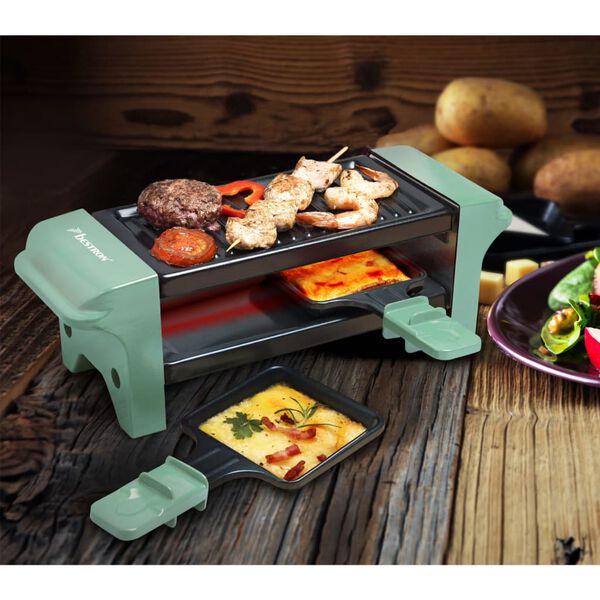 Bestron Gril &agrave; raclette AGR102G 350 W Noir et vert
