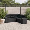 vidaXL Salon de jardin 5 pcs avec coussins noir r&eacute;sine tress&eacute;e