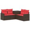vidaXL Ensemble de Canap&eacute;s 5 pc Marron et rouge
