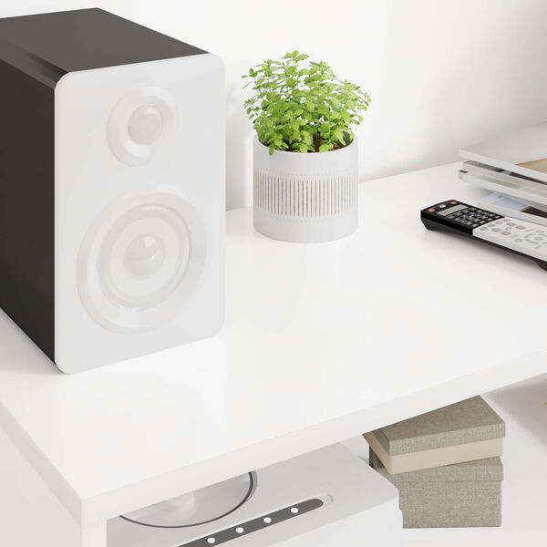 vidaXL Meuble TV Blanc 100 x 35 x 40 cm Bois d'ing&eacute;nierie