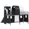 vidaXL Lit mezzanine pour enfants Noir 90 x 190 cm M&eacute;tал