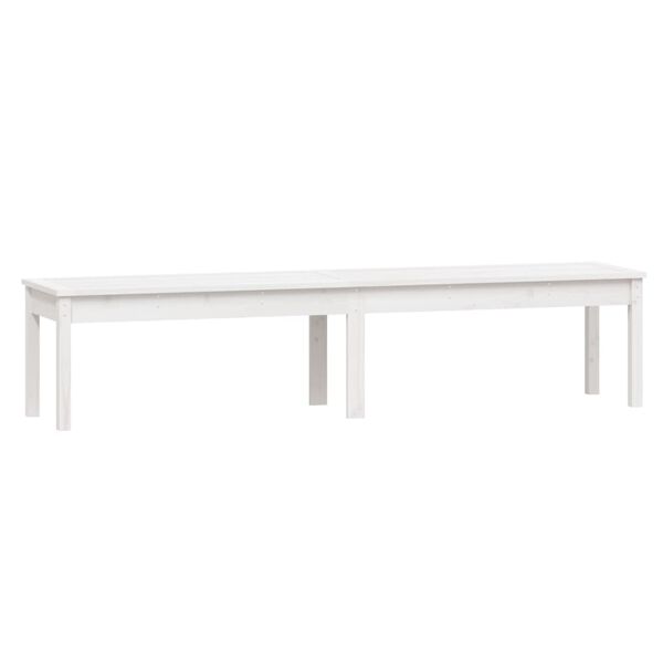 vidaXL Banc de jardin &agrave; 2 places blanc 203,5x44x45 cm bois massif pin