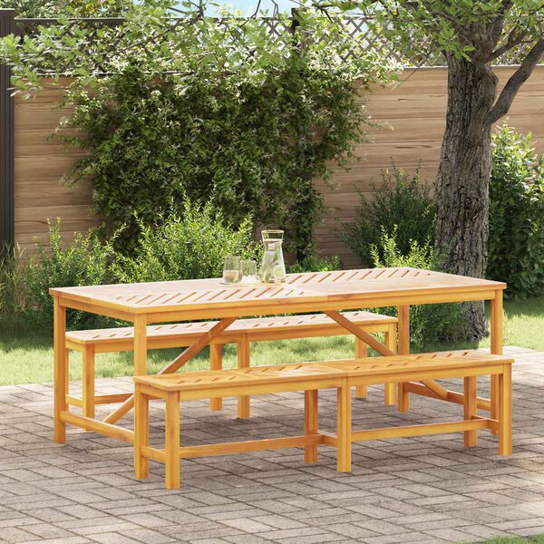 vidaXL Ensemble de salle &agrave; manger pour jardin 3 pcs Marron
