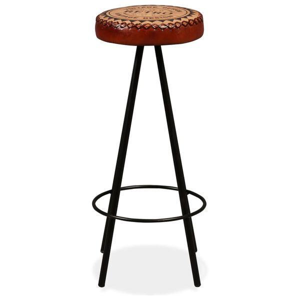 vidaXL Tabourets de bar lot de 2 cuir v&eacute;ritable