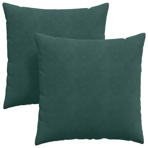 vidaXL Coussins de canap&eacute; 2 pcs Vert fonc&eacute; 60 x 60 cm