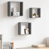 vidaXL &Eacute;tag&egrave;res murales sous forme de cube 3 pcs Gris MDF