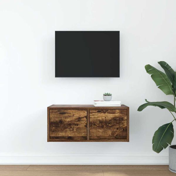 vidaXL Meuble TV ch&ecirc;ne fum&eacute; 60x31x25,5 cm bois d'ing&eacute;nierie