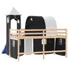 vidaXL Lit mezzanine enfants et tour sans matelas blanc noir 80x200cm