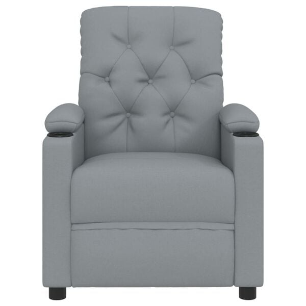vidaXL Fauteuil inclinable &eacute;lectrique Gris clair Tissu