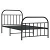 vidaXL Cadre de lit métal sans matelas avec pied de lit noir 100x190cm