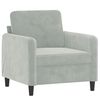 vidaXL Fauteuil avec repose-pied Gris clair 60 cm Velours