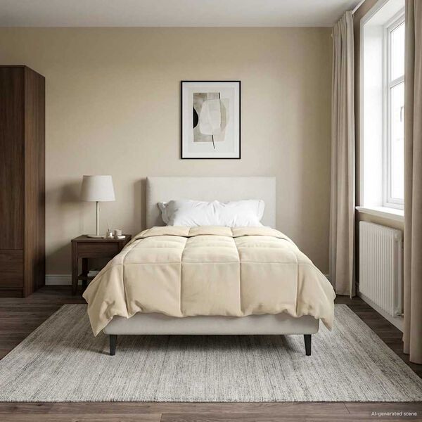 vidaXL Duvet complet toute l'ann&eacute;e Cr&egrave;me 135 x 200 cm Microfibre