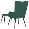 vidaXL Chaise de relaxation avec tabouret Vert foncé Velours