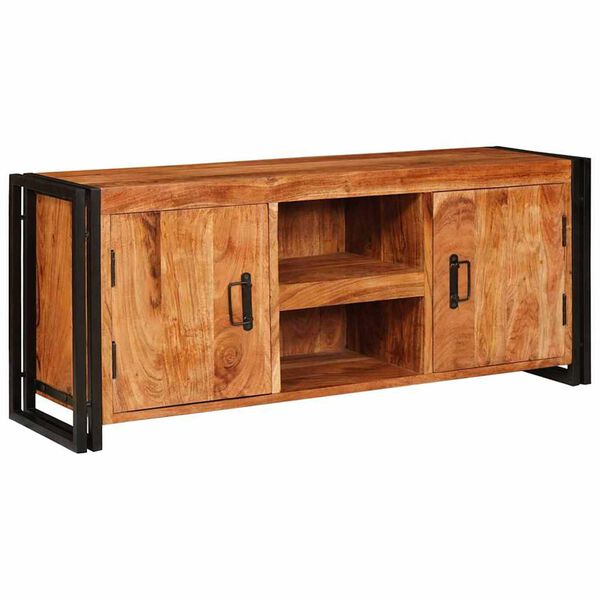 vidaXL Meuble TV Marron 120 x 33 x 50 cm Bois d'acacia massif
