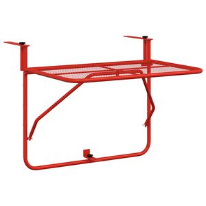 vidaXL Table de balcon Rouge 60x40 cm Acier