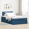vidaXL Cadre de lit ottoman avec matelas bleu 120x190 cm tissu