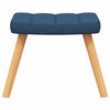vidaXL Chaise à bascule avec tabouret Bleu Tissu