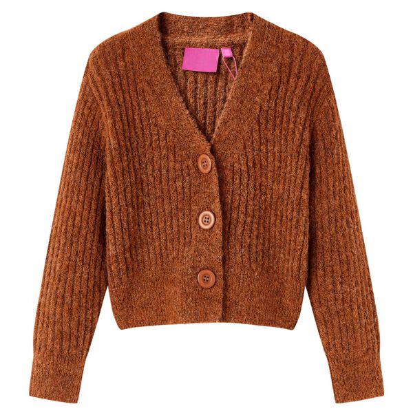 Cardigan pour enfants tricot&eacute; cognac 104