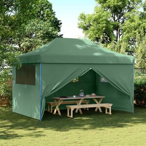 vidaXL Tente de r&eacute;ception pliable escamotable 4 parois lat&eacute;rales vert