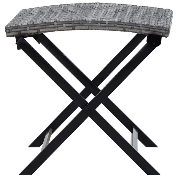 vidaXL Tabouret pliable résine tressée gris