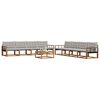 vidaXL Ensemble de canap&eacute;s d'ext&eacute;rieur 9 pcs Gris Naturel et Clair