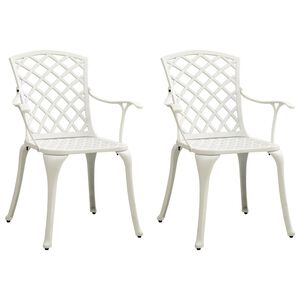 vidaXL Chaises de jardin lot de 2 Aluminium coul&eacute; Blanc