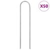 vidaXL Piquets de sol en forme de U 50 pcs 15x3,5 cm acier galvanis&eacute;